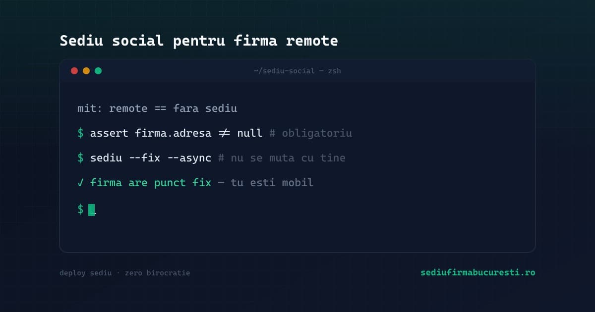 De ce o firmă remote are nevoie de sediu social în 2026 — adresă fixă fără birou — SediuFirmaBucuresti.ro
